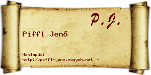 Piffl Jenő névjegykártya